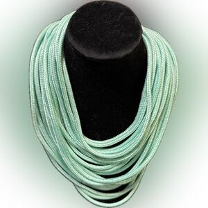 Mint Green Rope Necklace with Gold Clasp